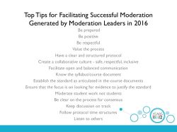 Moderation March 2017 - Tasmanian Department of Education