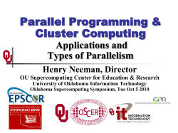 Supercomputing in Plain English: Overview