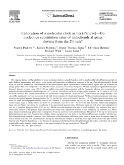 Calibration of a molecular clock in tits (Paridae)&mdash;Do