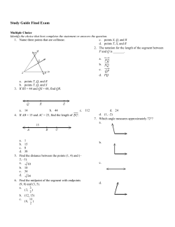 Study Guide Final Exam Multiple Choice Identify the choice that best