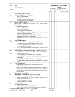 checklist for sqms