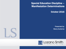 Student Discipline and Special Education
