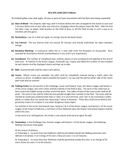 NCU BYE-LAWS (2017 Edition) The following Bye