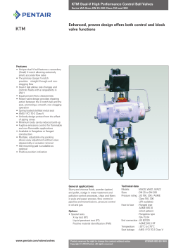 KTM Ball Valves, Model Dual-V Hi