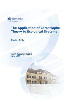 The Application of Catastrophe Theory to Ecological