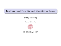 Multi-Armed Bandits and the Gittins Index