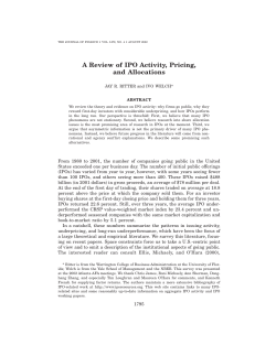 A Review of IPO Activity, Pricing, and Allocations