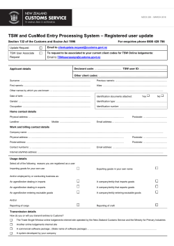 NZCS 229 - New Zealand Customs Service