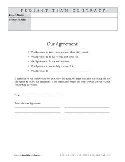 Our Agreement - Buck Institute for Education