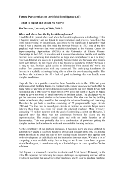 Future Perspectives on Artificial Intelligence (AI)