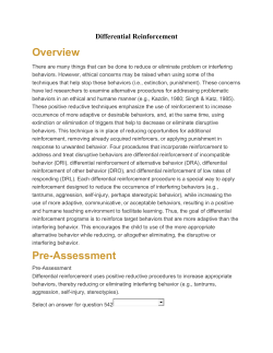 Differential Reinforcement of Alternative Behavior (DRA)