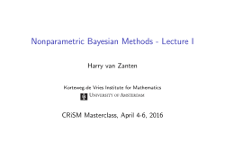 Nonparametric Bayesian Methods - Lecture I