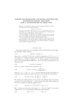 FOWLER TRANSFORMATION AND RADIAL SOLUTIONS FOR