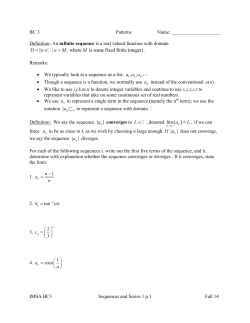 Sequences and Series 1