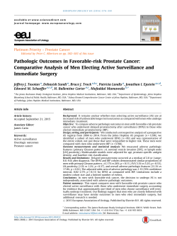 Pathologic Outcomes in Favorable-risk Prostate Cancer