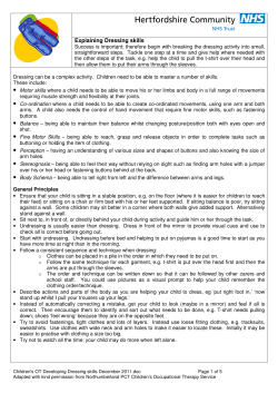 Developing Dressing Skills