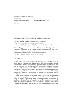 Grinding in Ball Mills: Modeling and Process Control
