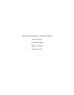 Self-Regulation Strategies for Combatting Prejudice