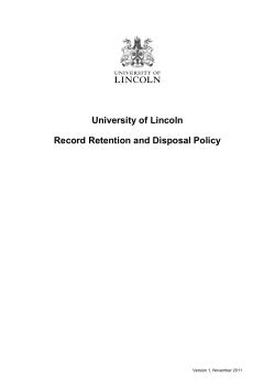 Record Retention and Disposal Policy - Secretariat