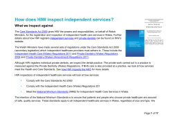 How does HIW inspect independent services?
