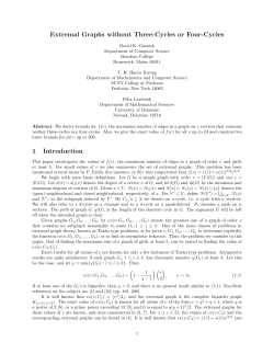 Extremal Graphs without Three-Cycles or Four-Cycles 1