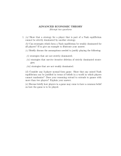 (a) Show that a strategy for a player that is part of a Nash equilibrium