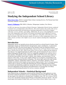 Studying the Independent School Library