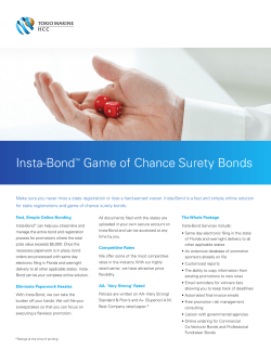 Insta-Bond&trade; Game of Chance Surety Bonds