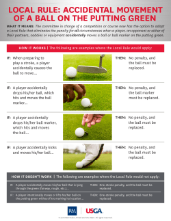 local rule: accidental movement of a ball on the putting green