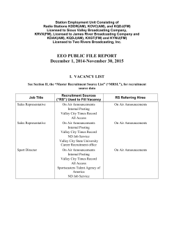 EEO PUBLIC FILE REPORT December 1, 2014