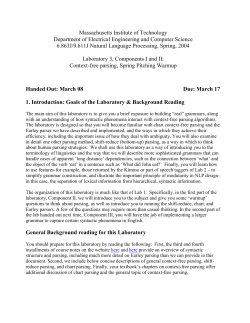 Laboratory 3, Components I and II