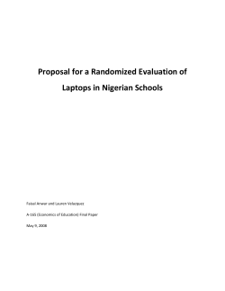 6.2 Rationale for a Large Scale Study of the XO Laptop