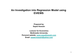 An Elementary Investigation into Regression Model using EVIEWS 5.1
