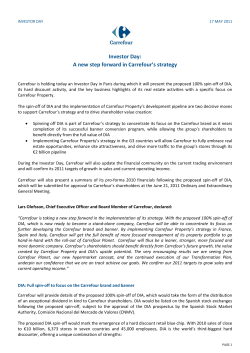 Investor Day: A new step forward in Carrefour`s strategy