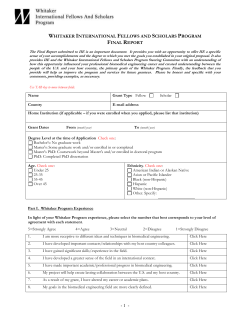 Final report - Whitaker International Program