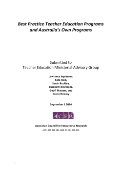 Best practice in the assessment of teacher education programs