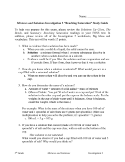 This solution is not saturated