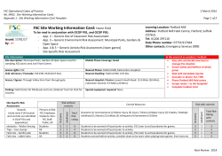 FSC Site Working Information Card: Home Field