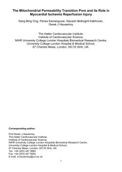 The Mitochondrial Permeability Transition Pore and