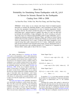 Short Note Probability for Simulating Future Earthquakes with Mw
