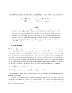 The Psychology of Vagueness: Borderline Cases and Contradictions