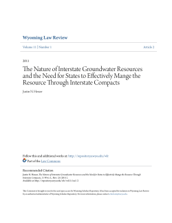 The Nature of Interstate Groundwater Resources and the Need for
