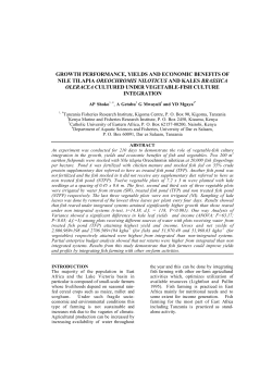 growth performance, yields and economic benefits of nile tilapia