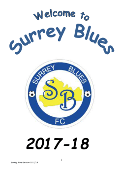 Surrey Blues Welcome Pack – 2017 / 2018 Season