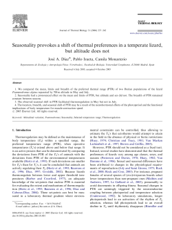 Seasonality provokes a shift of thermal preferences in a temperate