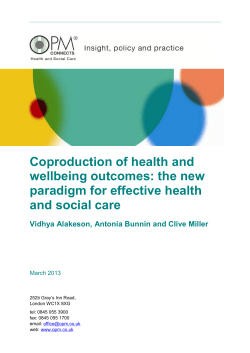 Coproduction of health and wellbeing outcomes