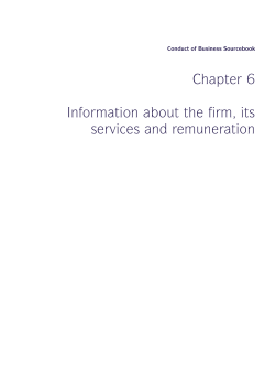 Chapter 6 Information about the firm, its services and remuneration