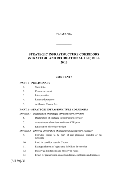 strategic infrastructure corridors (strategic and recreational use) bill