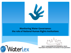 Monitoring Water Governance