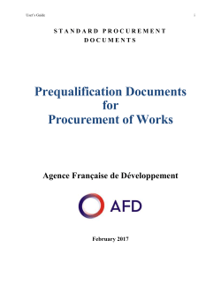 Prequalification document for procurement of WORKS